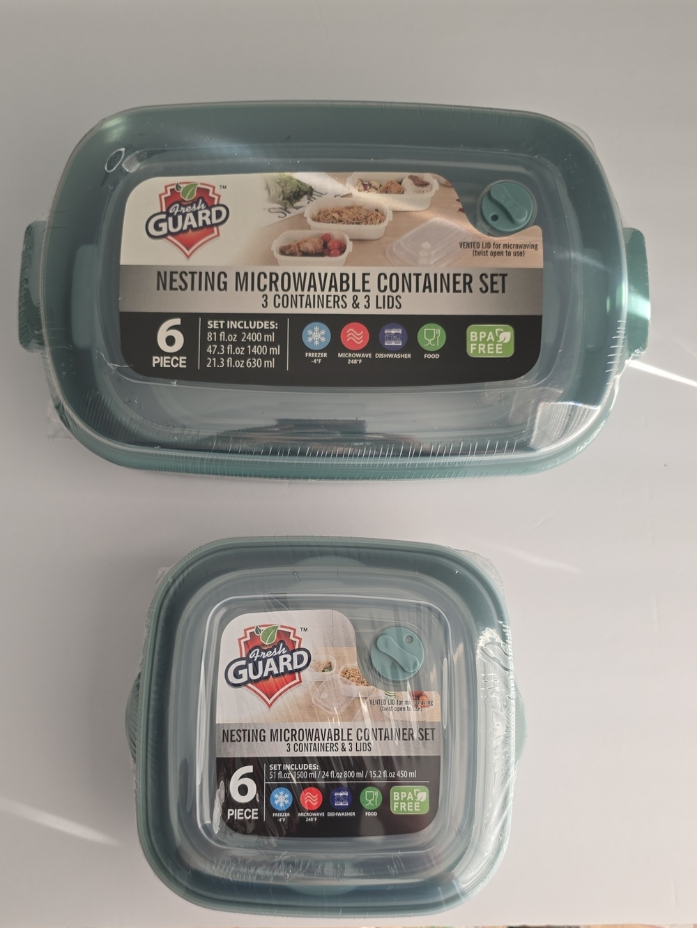 Fresh Guard Food Storage Bowl Bundle – Set of 6 Reusable Bowls with Secure Lids
